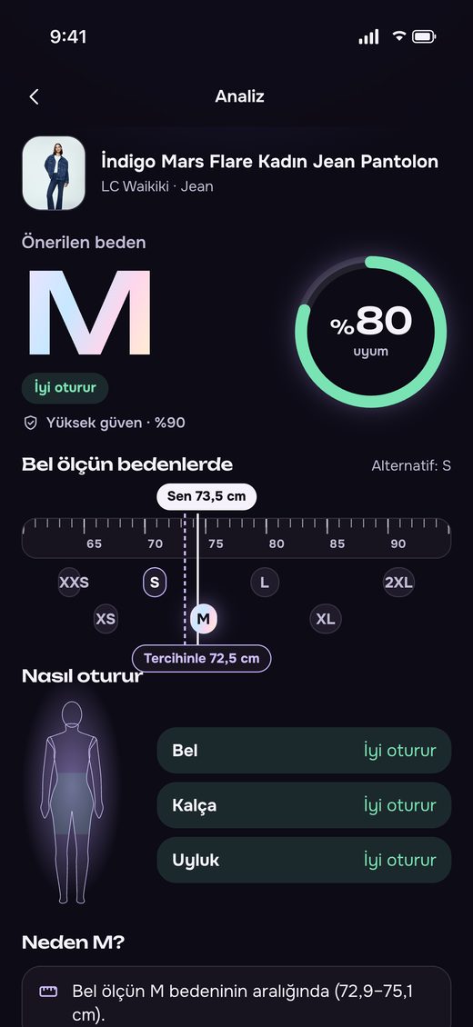 Sizemira uygulamasından bir ekran